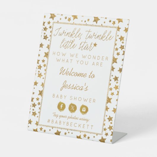 Twink、Twinkle小さな星の赤ちゃんシャワーへようこそ 台座サイン (正面)