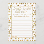 Twink、Twinkle小さな星の赤ちゃんシャワーアドバイス アドバイスカード (正面)