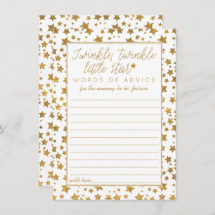Twink、Twinkle小さな星の赤ちゃんシャワーアドバイス アドバイスカード