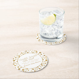 Twink、Twinkle Little Star Baby Shower ラウンドペーパーコースター