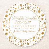 Twink、Twinkle Little Star Baby Shower ラウンドペーパーコースター (正面)