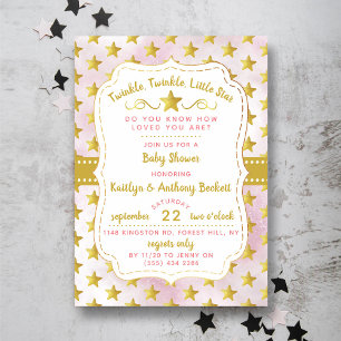 Twink、Twinkle Little Star Baby Shower 招待状