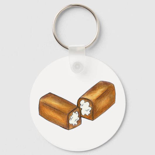 Twinkieクリーム入りスナックケーキジャンクフードキーチェーン キーホルダー (正面)