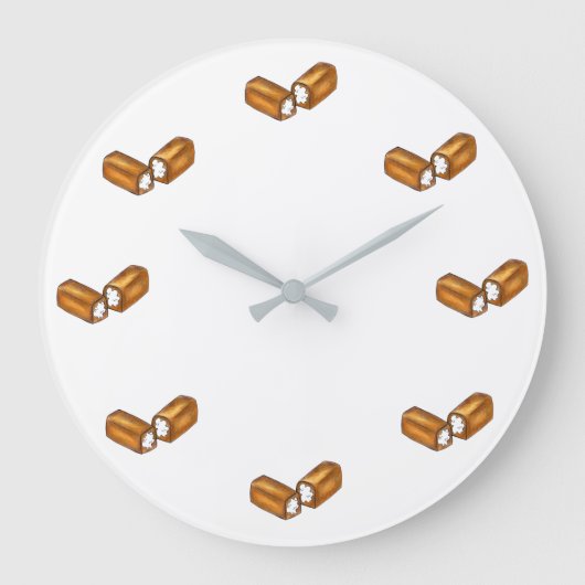 Twinkieクリーム入りスナックケーキジャンクフードグルメ ラージ壁時計 (正面)