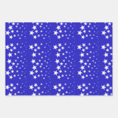 Twinkingホワイトスターズ深いブルースカイ背景 ラッピングペーパーシート (正面3)