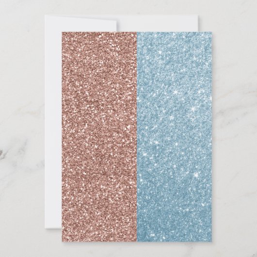 Twinkleスターグリッター金ゴールド性別の表示パーティー 招待状 (裏面)