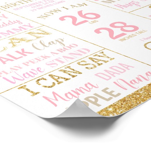 Twinkleスターズファースト誕生日マイルストーン誕生統計 ポスター (角)