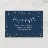 Twinkleスターネイビー&金ゴールドおむつラッフルカード エンクロージャーカード (正面)