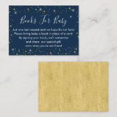 Twinkleスターネイビー&金ゴールドブックリクエストカード エンクロージャーカード (正面/裏面)