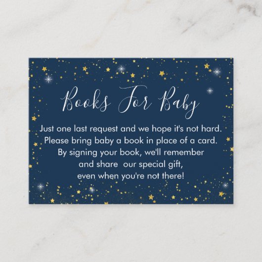 Twinkleスターネイビー&金ゴールドブックリクエストカード エンクロージャーカード (正面)