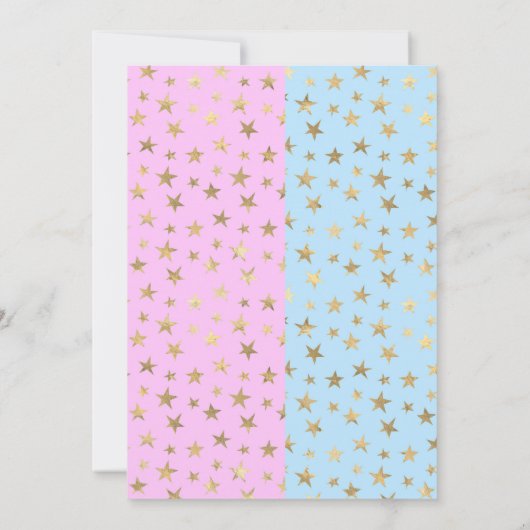 Twinkleスター金ゴールドメタリックジェンダーがパーティーを明かす 招待状 (裏面)