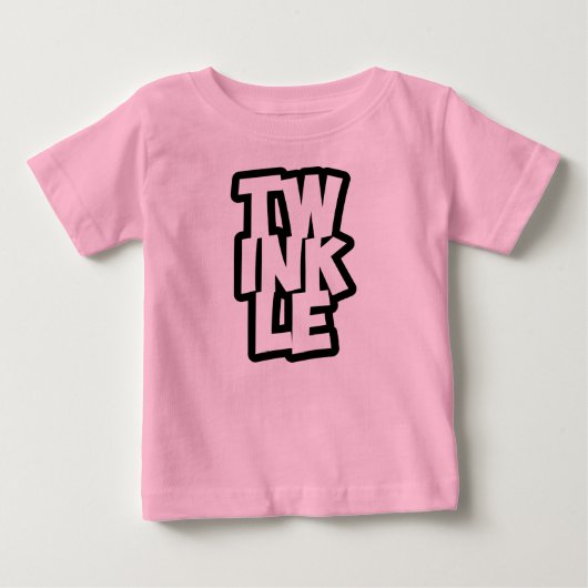 TWINKLEタイポグラフィーベビーTシャツ ベビーTシャツ (正面)