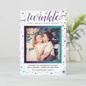 TWINKLEパープル&ティール（緑がかった色）降る雪に魅了 シーズンカード (スタンド正面)