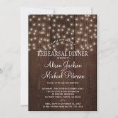 Twinkleライト素朴な夜のリハーサルディナー 招待状 (正面)