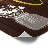 Twinkleライト素朴な秋納屋結婚の木の看板 ポスター (角)