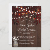 Twinkleライト素朴な紅葉結婚納屋 招待状 (正面)