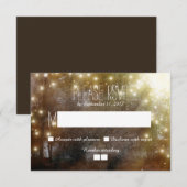 Twinkleライト素朴な結婚式RSVPカード 出欠カード (正面/裏面)
