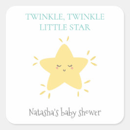 Twinkleリトルスターかわいい子供部屋韻ベビーシャワー スクエアシール