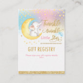 Twinkleリトルスターエレファントガールギフトレジストリ エンクロージャーカード (正面)