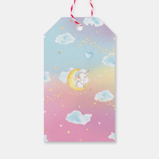 Twinkleリトルスターエレファント金ゴールドありがとう ギフトタグ (裏面)