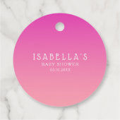 Twinkleリトルスターバニーベビーシャワーピンク金ゴールド フェイバータグ (裏面)