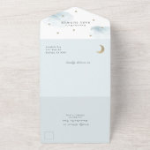 TwinkleリトルスターブルーRSVPベビーシャワー オールインワン招待状 (外側)