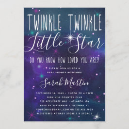 Twinkleリトルスターベビーシャワー招待状、銀河系 招待状