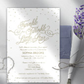 Twinkleリトルスター仮想金ゴールドホワイトベビーシャワー 招待状