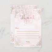 Twinkleリトル星バラ金ゴールドシャワーありがとう サンキューカード (正面/裏面)