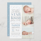 Twinkle写真数々の男の赤ちゃん誕生発表 案内状 (正面/裏面)