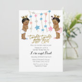 Twinkle女の子または男の子のジェンダーが招待を明らかにする 招待状 (スタンド正面)
