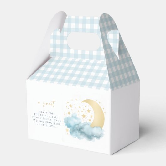 Twinkle小さなスター金ゴールド男の赤ちゃんシャワーお気に入りボックス フェイバーボックス (裏面サイド)