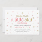 Twinkle小さな星の女の子の赤ちゃんシャワー、散水 招待状 (正面)