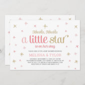 Twinkle小さな星の女の子の赤ちゃんシャワー、散水 招待状 (正面/裏面)