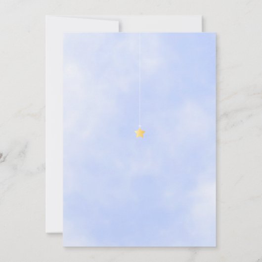 Twinkle小さな星の男の子ブルーベビーシャワー 招待状 (裏面)