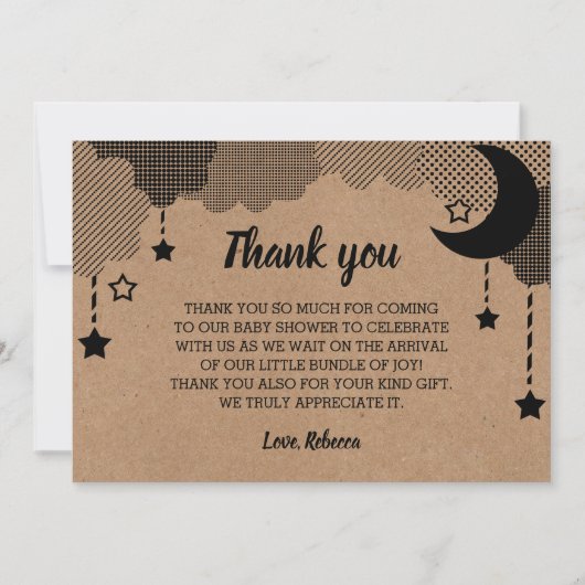 Twinkle小さな星クラフト赤ちゃんシャワーありがとう サンキューカード (正面)