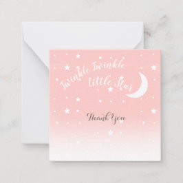 Twinkle小さな星コーラルピンクありがとうノートカード ノートカード