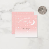 Twinkle小さな星コーラルピンクありがとうノートカード ノートカード (正面/裏面インサイチュ)