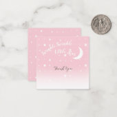 Twinkle小さな星ピンクありがとうノートカード ノートカード (正面/裏面インサイチュ)