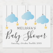 Twinkle小さな星ブルーボーイベビーシャワー スパークリングワインラベル (シングルラベル)