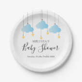Twinkle小さな星ブルーボーイベビーシャワー ペーパープレート (正面)