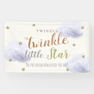 Twinkle小さな星ラベンダーベビーシャワーバナー 横断幕