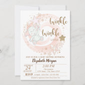 Twinkle小さな星、ベビークマ赤ちゃんシャワー 招待状 (正面)
