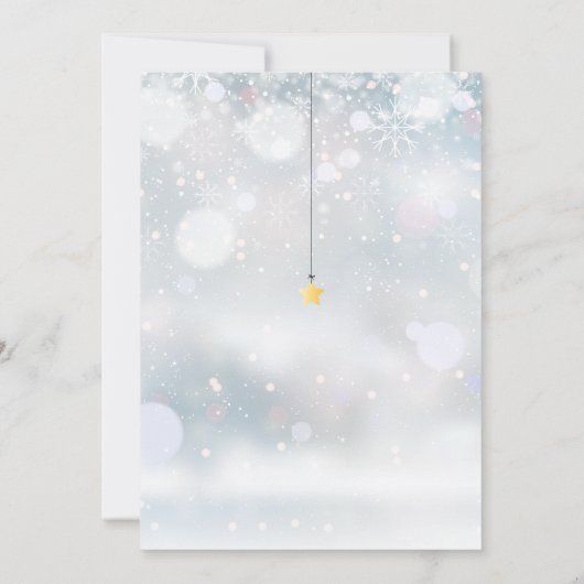 Twinkle散水小さな星の冬の赤ちゃんシャワー 招待状 (裏面)