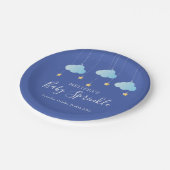 Twinkle散水小さな星の赤ちゃんシャワーブルー ペーパープレート (アングル)