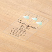 Twinkle散水小さな星ニュートラルベビーシャワー アクリル招待状 (レイダウン)