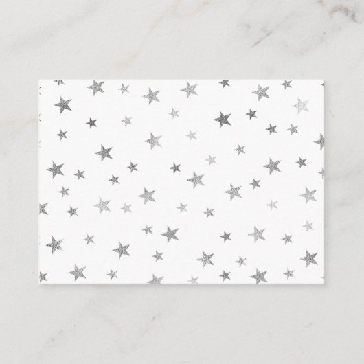 Twinkle赤ちゃんシャワー予約リクエスト、銀星 エンクロージャーカード (裏面)