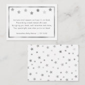 Twinkle赤ちゃんシャワー予約リクエスト、銀星 エンクロージャーカード (正面/裏面)