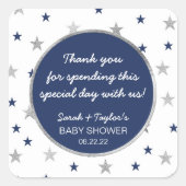 Twinkle赤ちゃんシャワー好意、海軍の銀星 スクエアシール (正面)