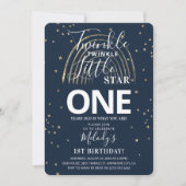 Twinkle金ゴールドスター&レインボー1st誕生日パーティー 招待状 (正面)